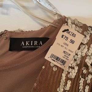 AKIRA—NWT—Tan sequence dress